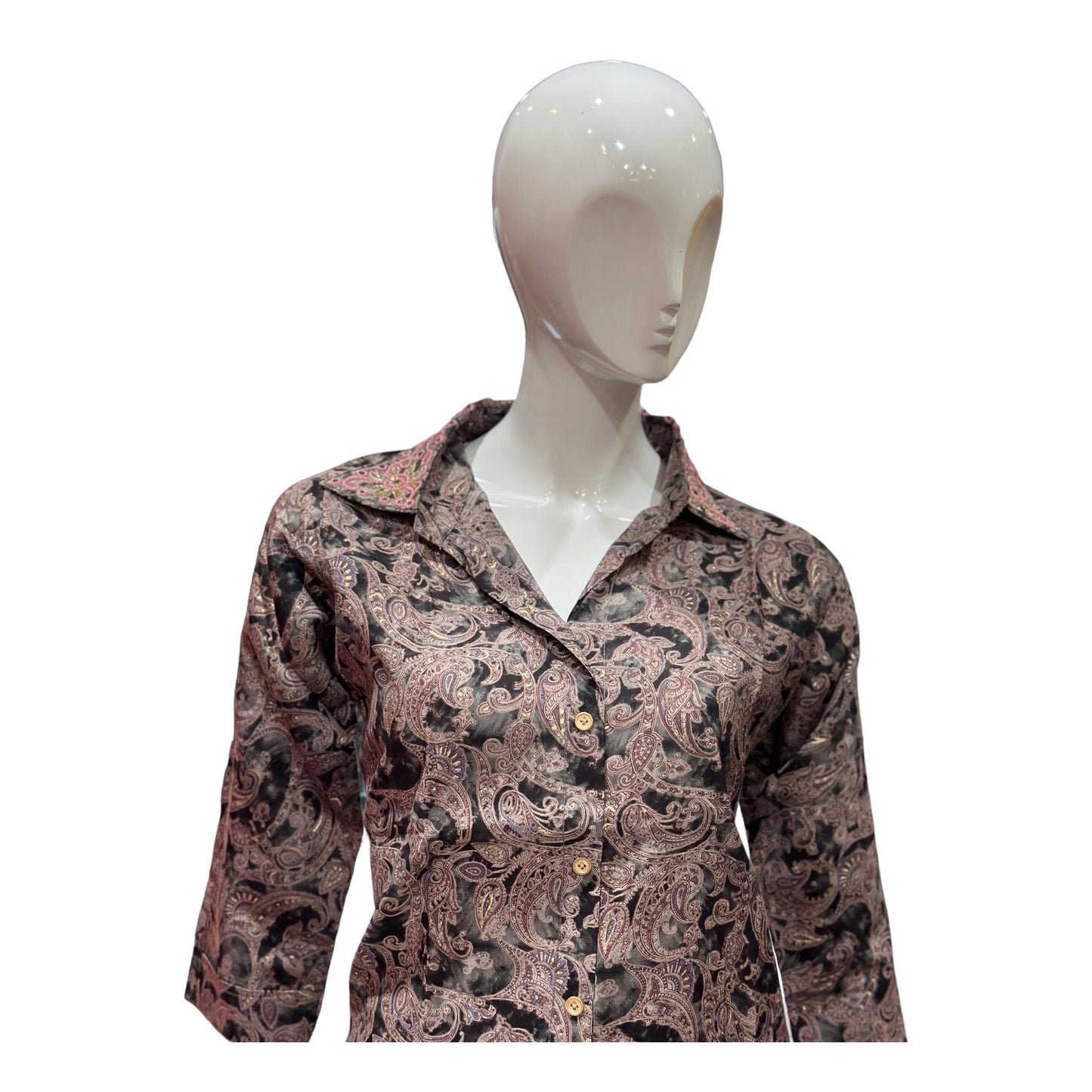 Women 2 pc coord set with pants and shirt, hand embroided Indian coord set.