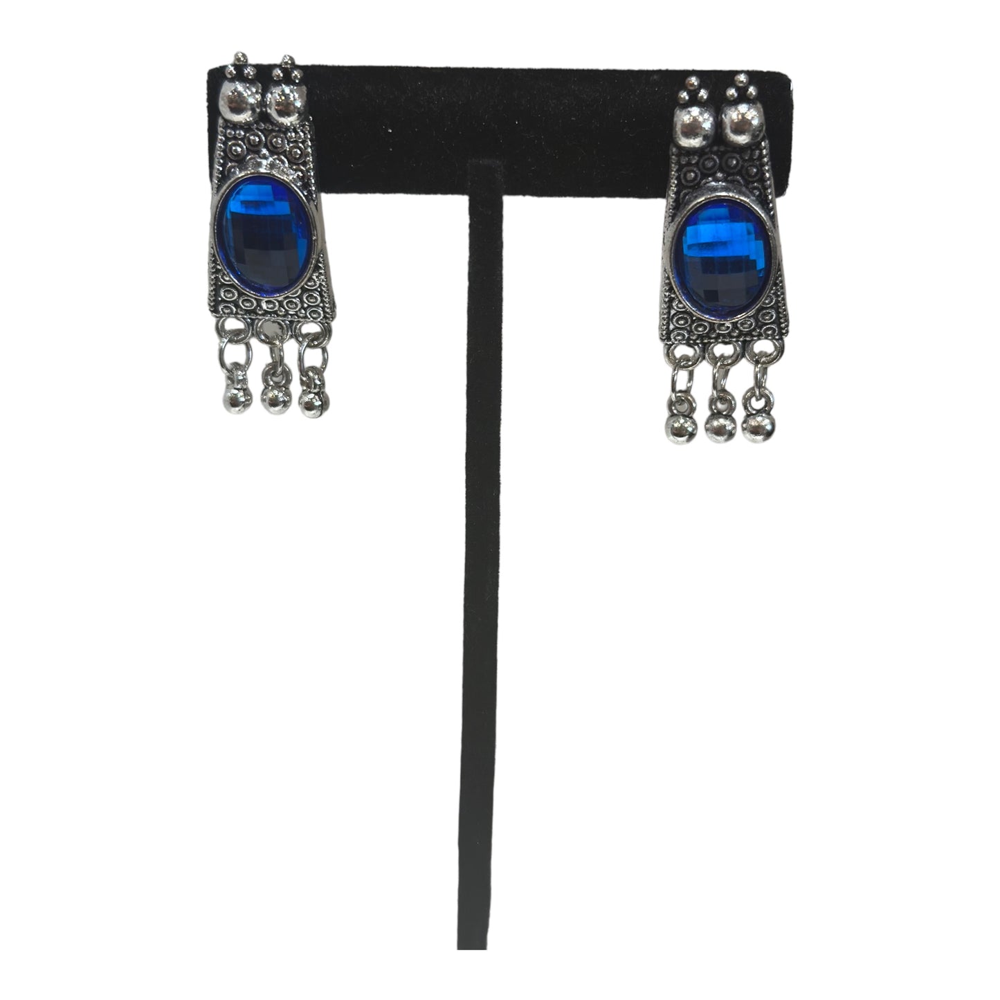 Traditional Indian silver oxidized jewelry set