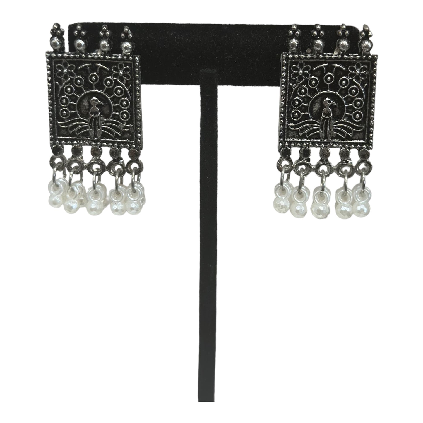 Traditional silver oxidized choker jewelry set