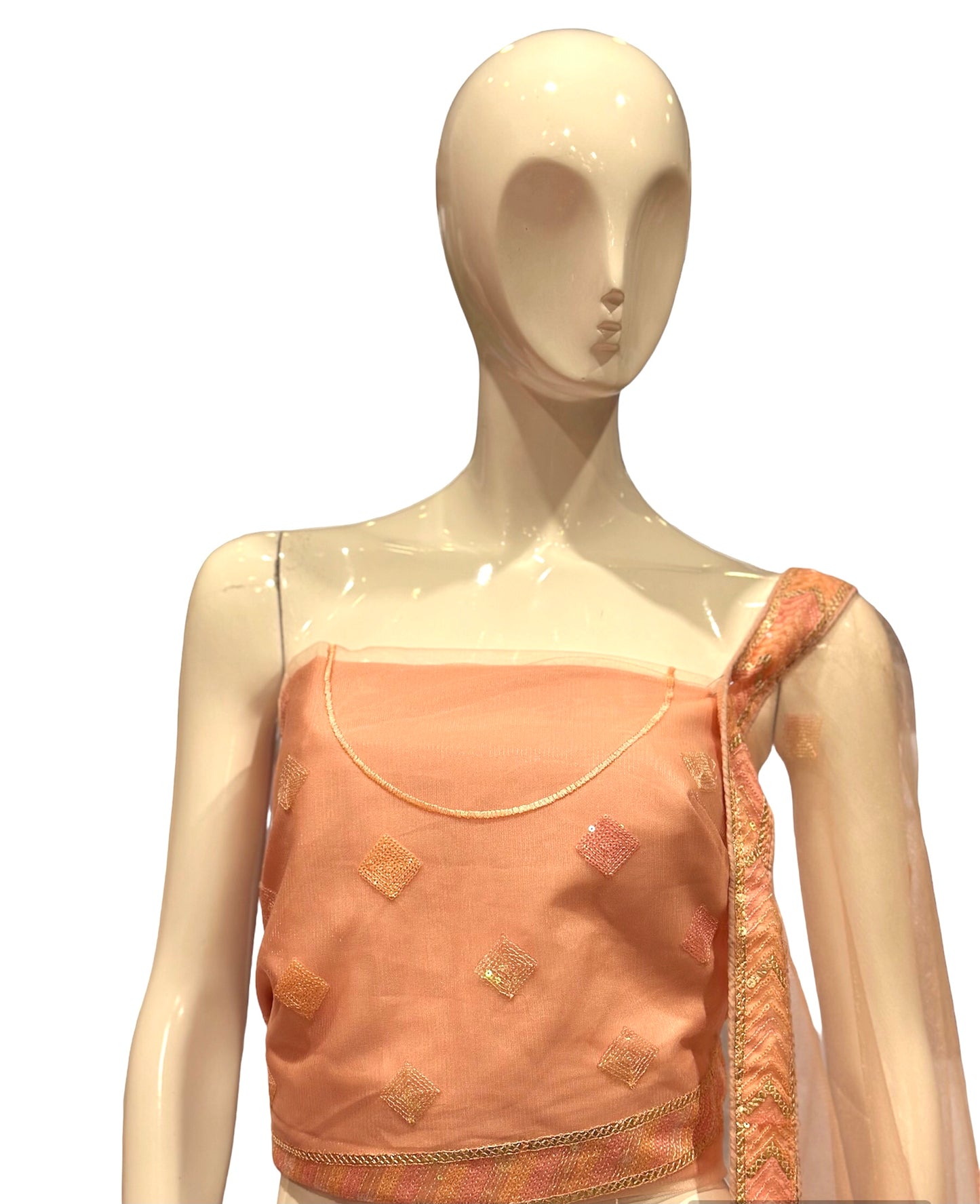 Peach sequence Lehenga