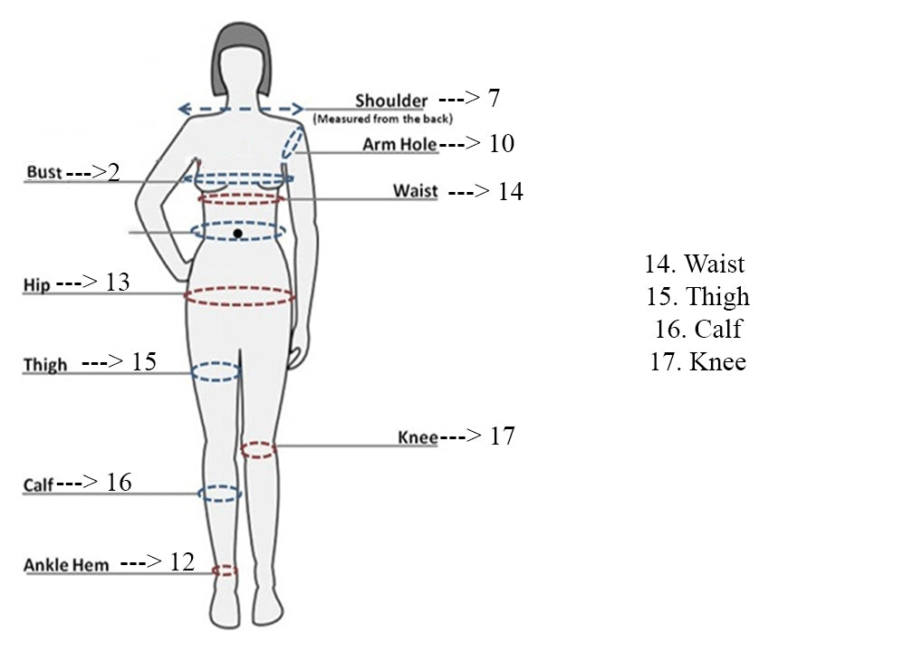 Measurement chart for Unstitched suits