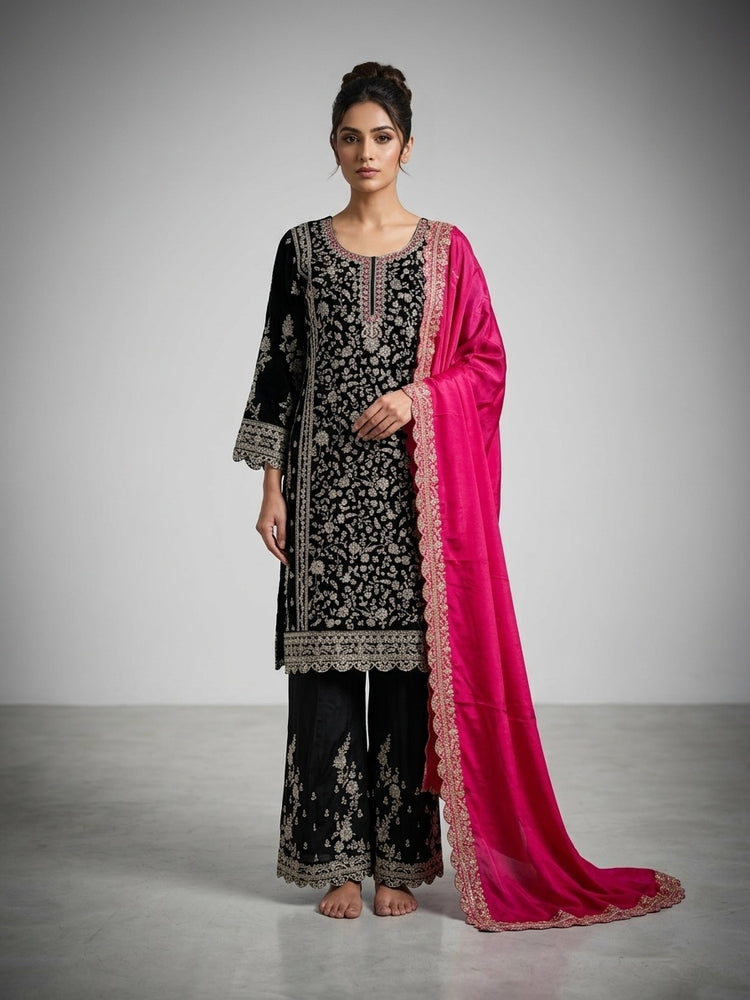 Black Plazo suit 400422