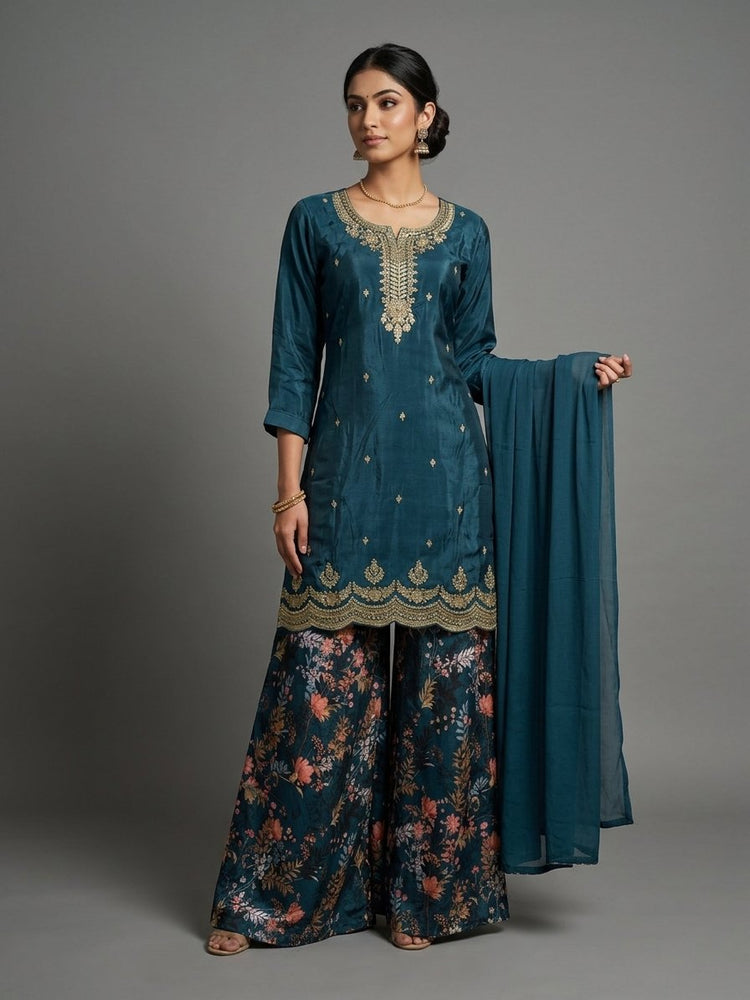 Teal blue sharara 400447