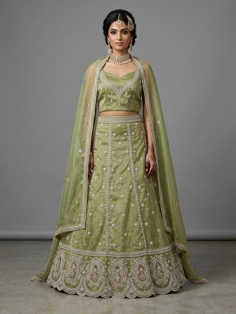 Sage green lehanga 900907