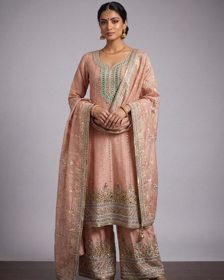 Peach Anarkali 400420