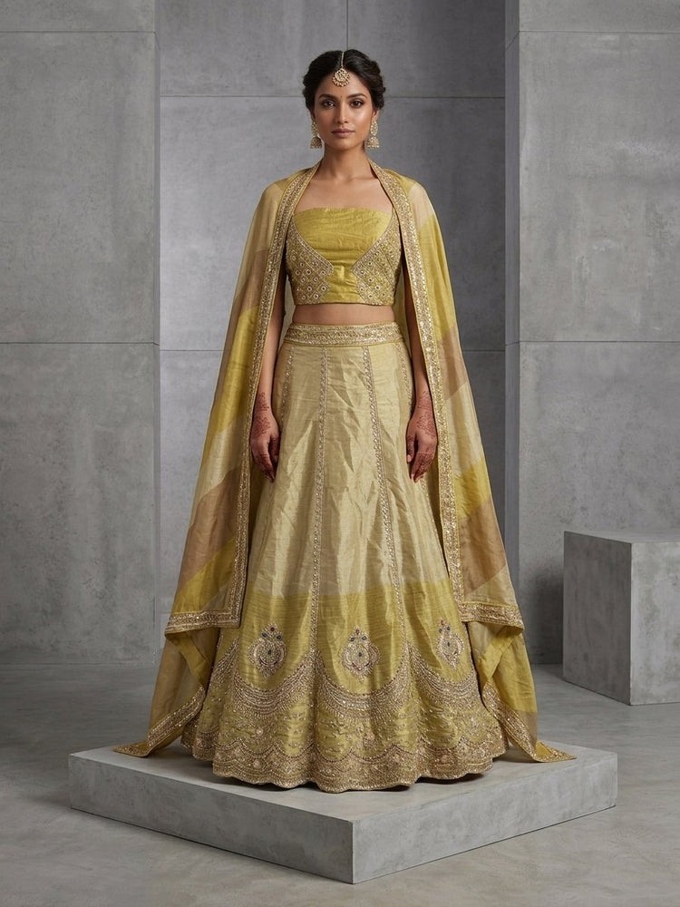 Yellow and gold lehanga 900906