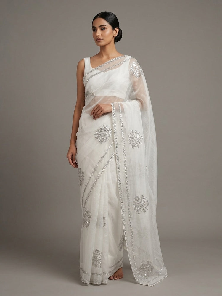 White Saree 100119