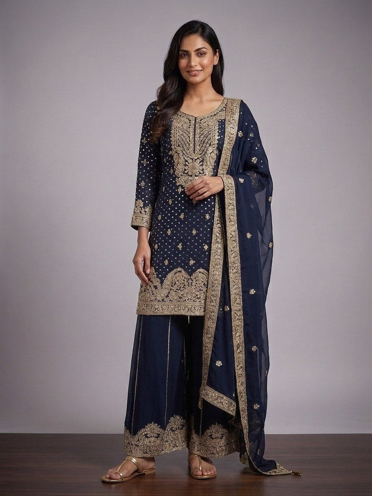 Navy Blue Sharara 400414