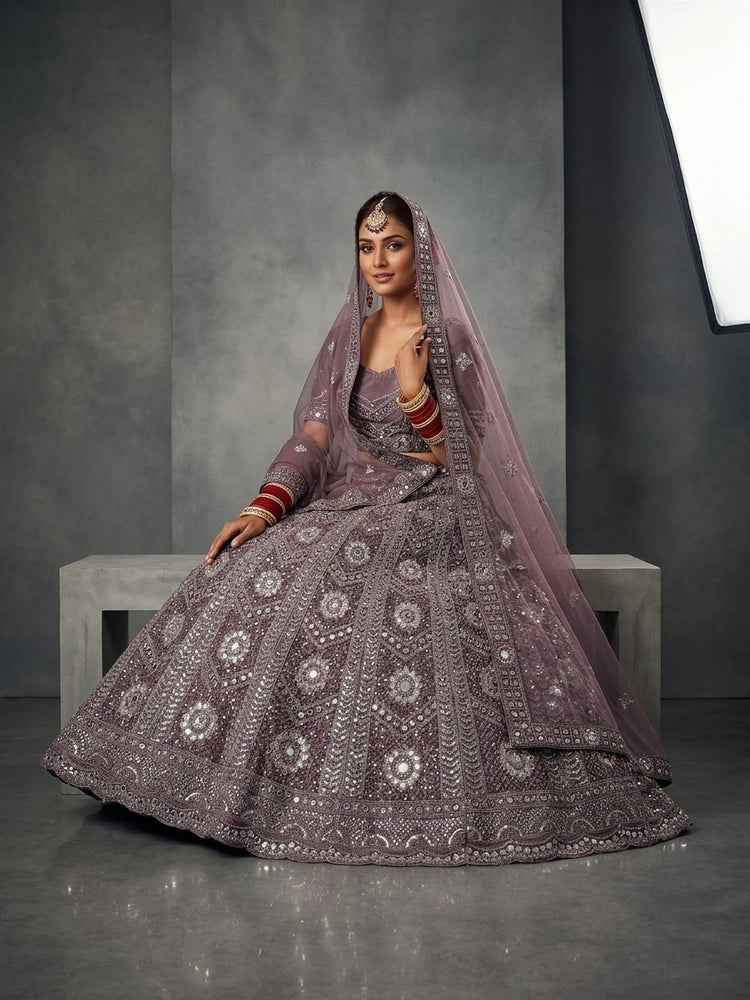 Dark purple partywear Lehanga 900920