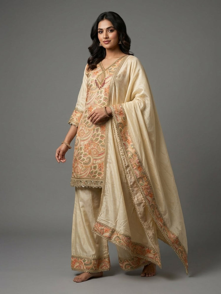 Ivory print Plazo 400418