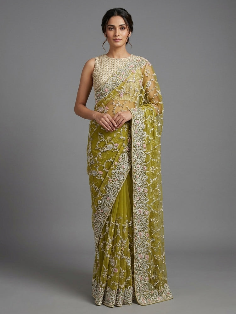 Green Saree 100106