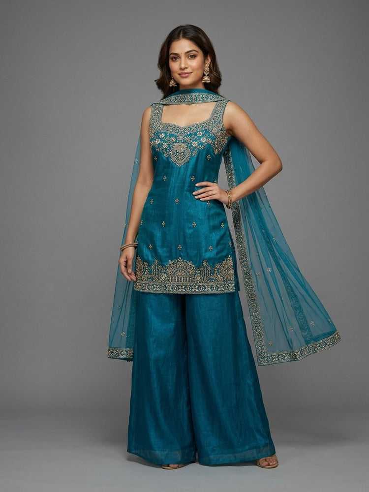 Teal blue sharara 400448