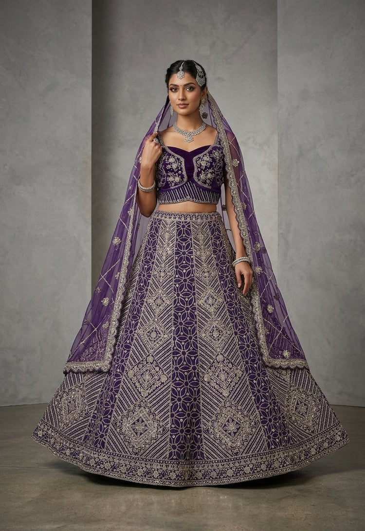 Dark purple lehanga 900908