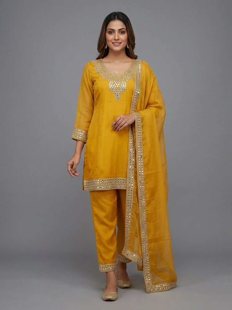 Mustard Anarkali  400443
