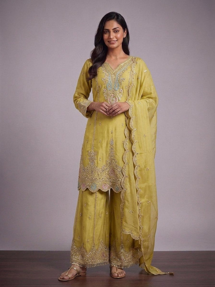 Light yellow sharara 400416