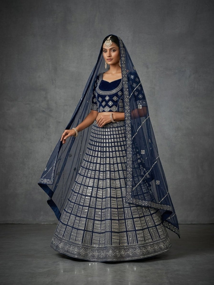 Navy blue lehanga 900901