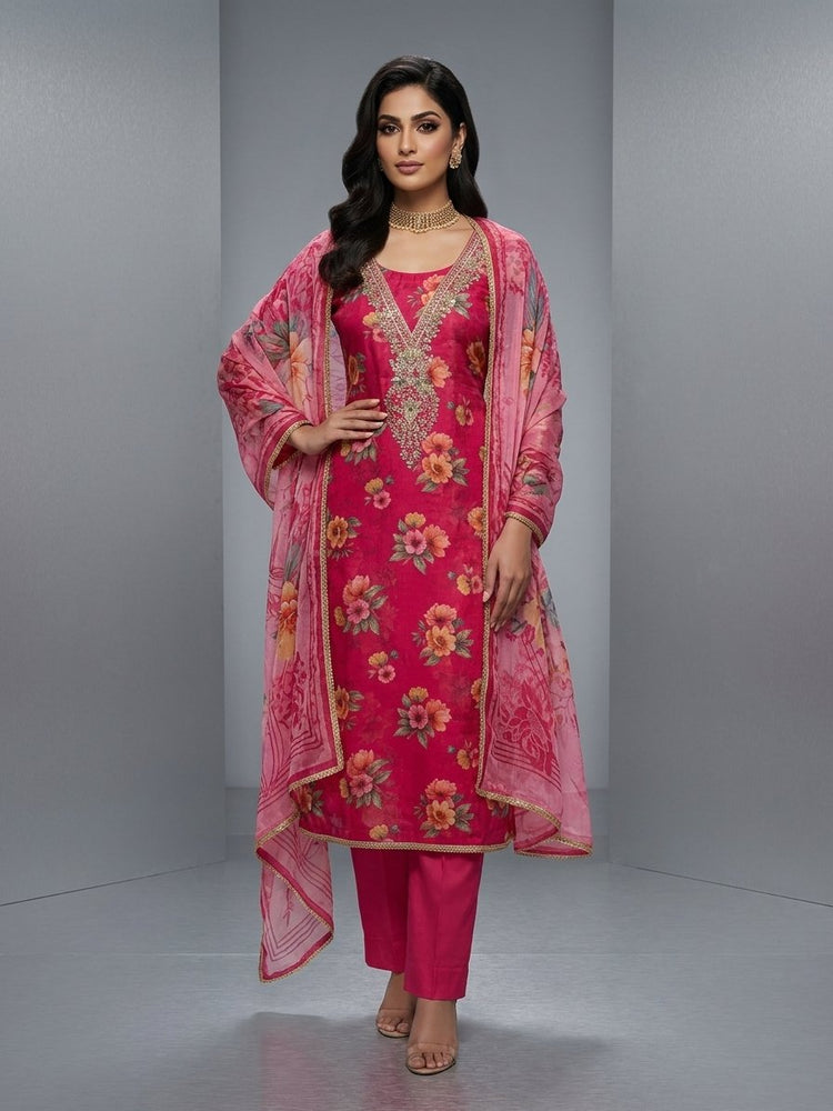 Hot Pink print suit 300315