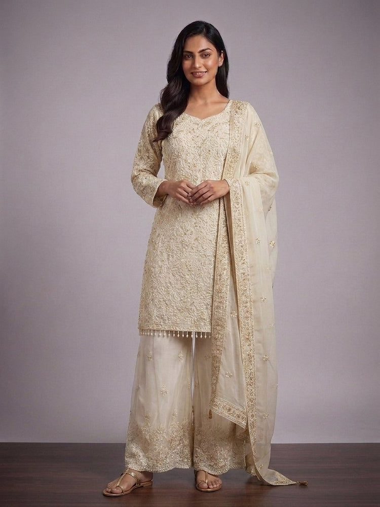Ivory sharara suit 400415