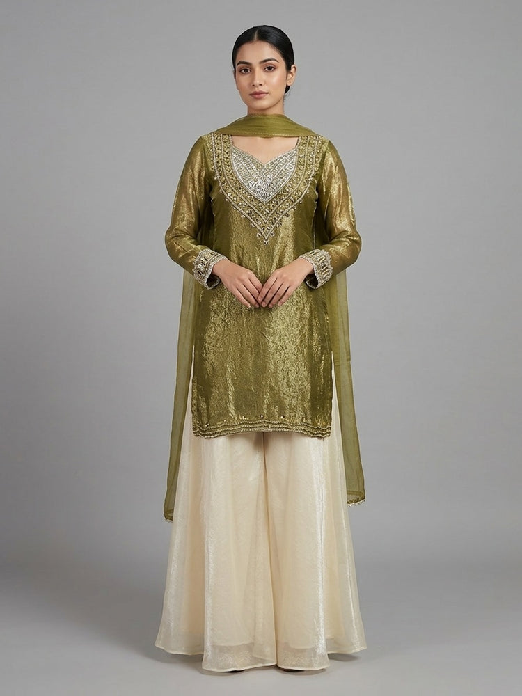 Olive Green sharara 400445